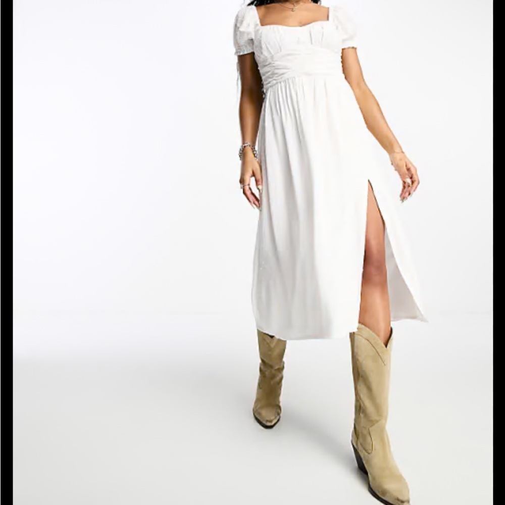 Hollister White Midi Dress